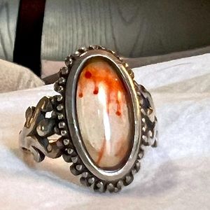 Ring with Red Drip Pattern